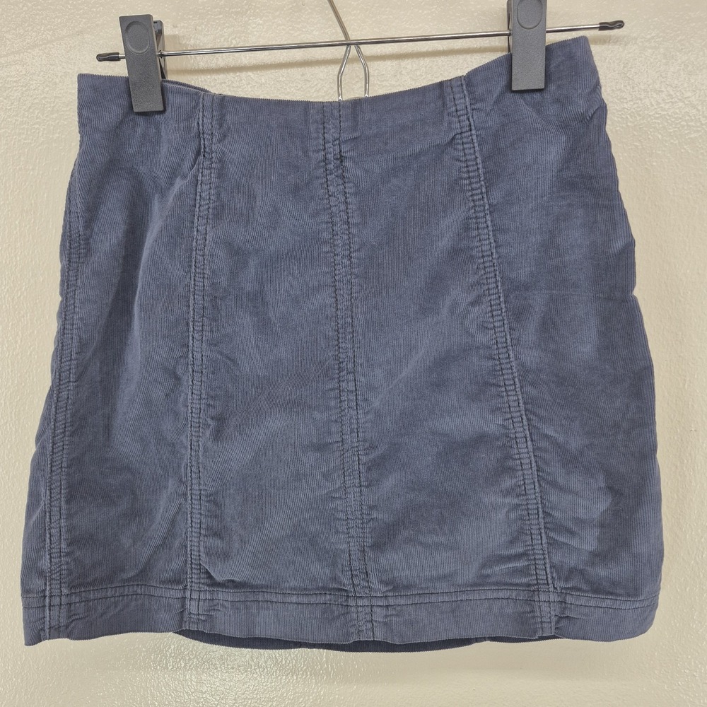 Free People Corduroy Mini Skirt Womens 2 Navy Blue Modern Femme